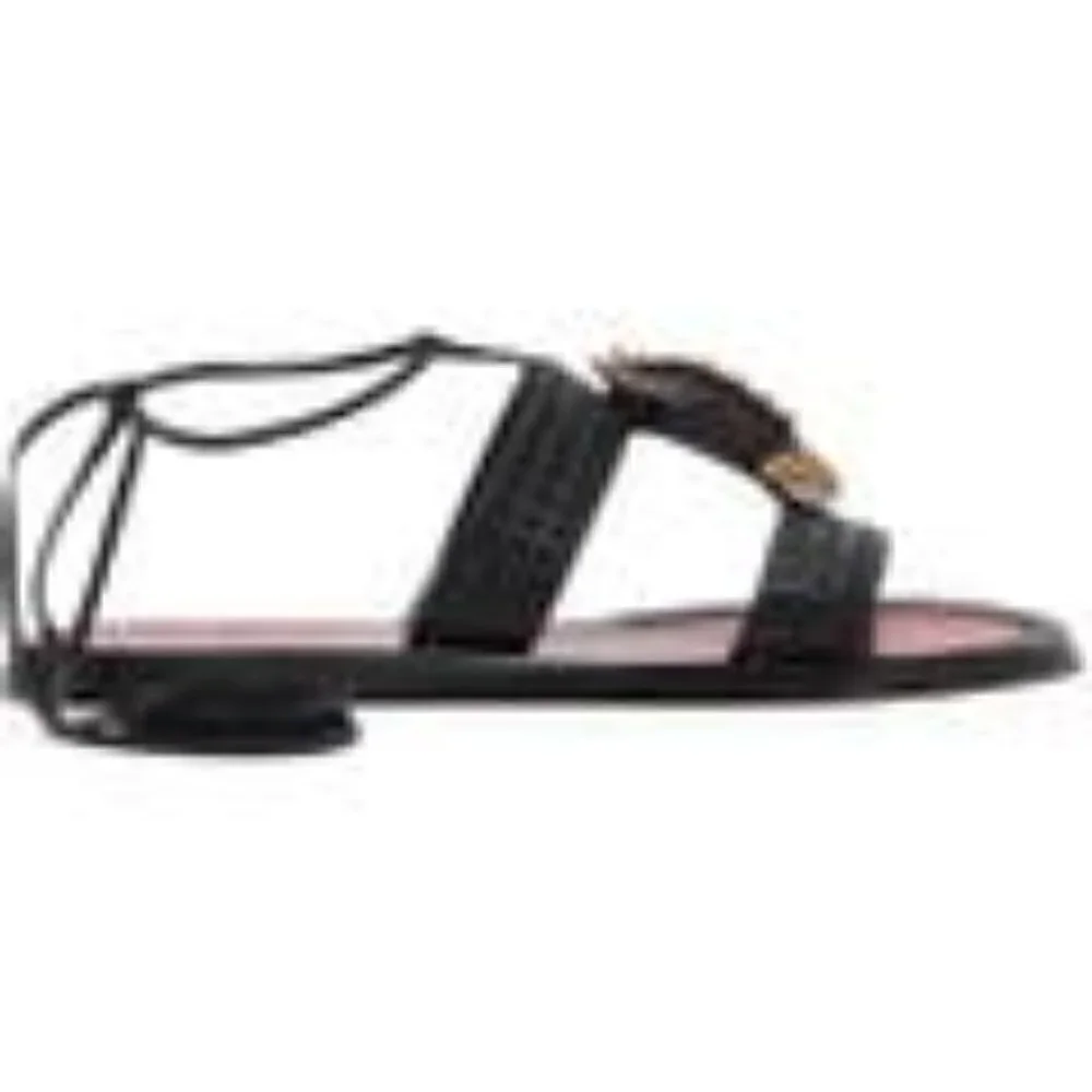 Valentino Black Giraffe Wrap Ankle Sandal 35